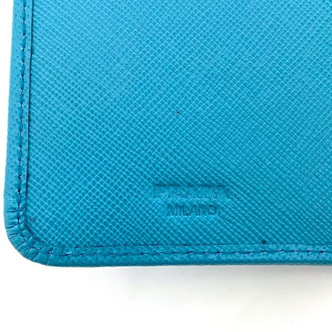 Prada Bifold Wallet Light Blue Saffiano — view 6