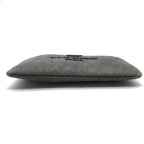 Chanel CC Logo Deauville Denim Sequin Clutch Gray Jeans — view 7