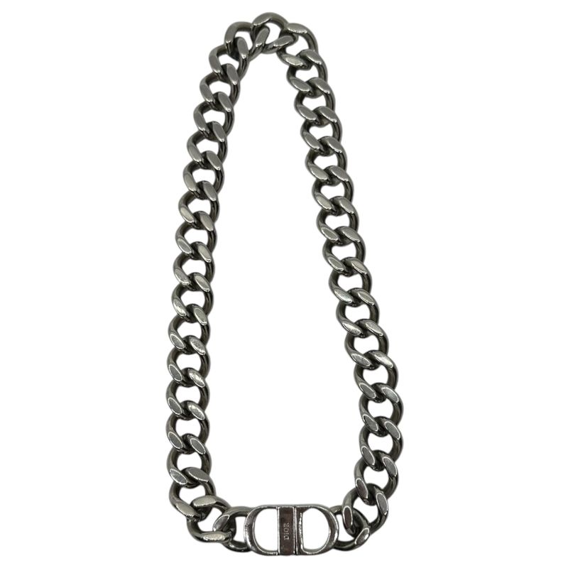 Christian Dior CD Icon Chain Link Necklace Silver — view 4