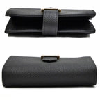 Hermes Bearn Mini Bifold Wallet Black Gold Hardware Veau Epsom Noir — view 4