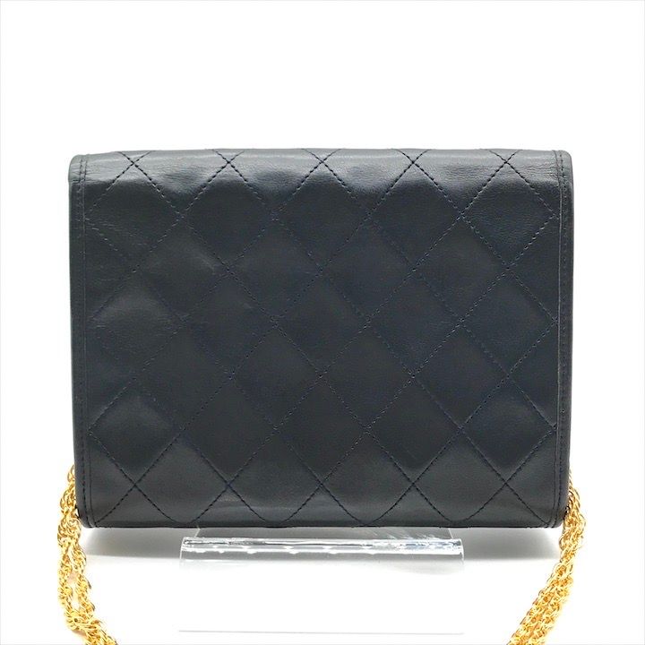 Chanel CC Logo Mini Quilted Chain Shoulder Bag Pouch Black — view 3