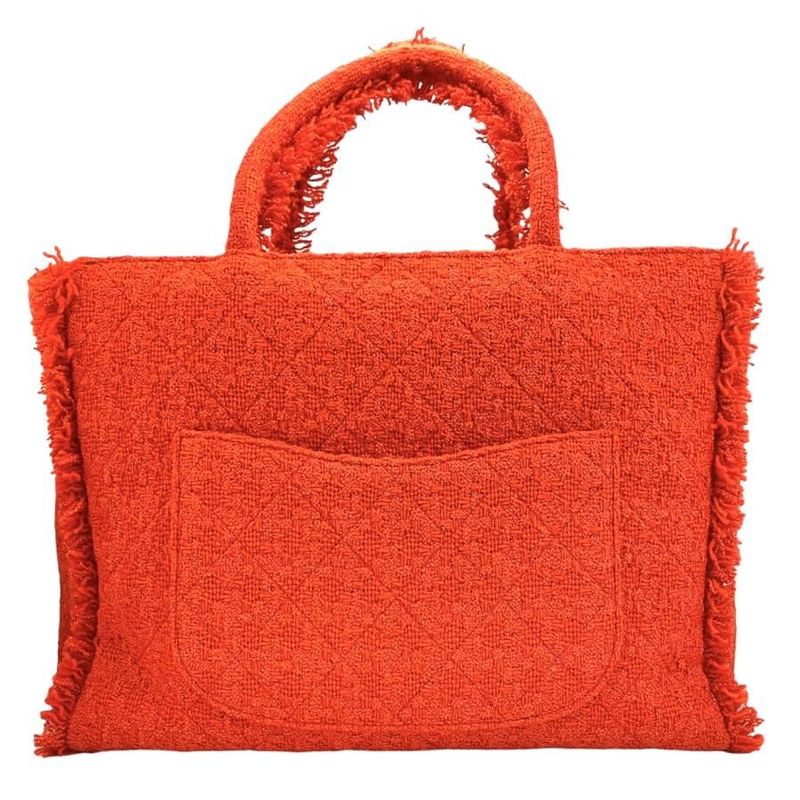 Chanel Tweed Tote Bag Zip Shopping Gold Hardware — view 2