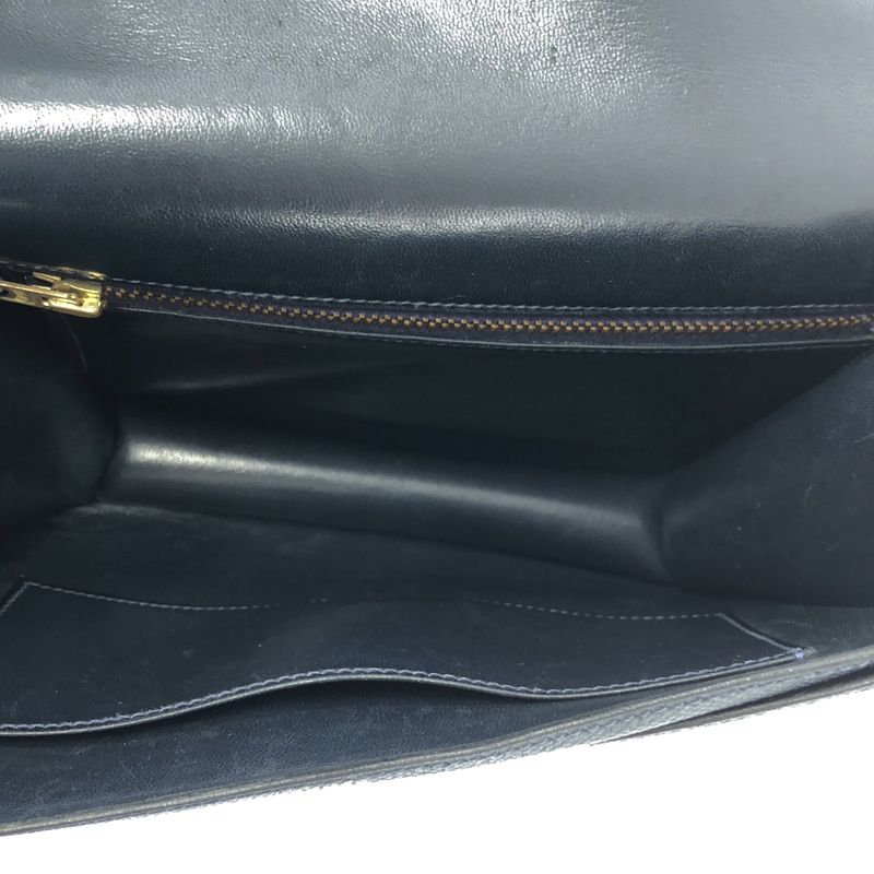 Hermes 1990 S Freegate Courchevel Gold And Silver Hardware Handbag Navy — view 3