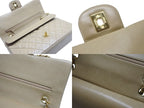 Chanel Quilted 25 Double Flap Chain Shoulder Bag Lambskin Beige Gold — view 8