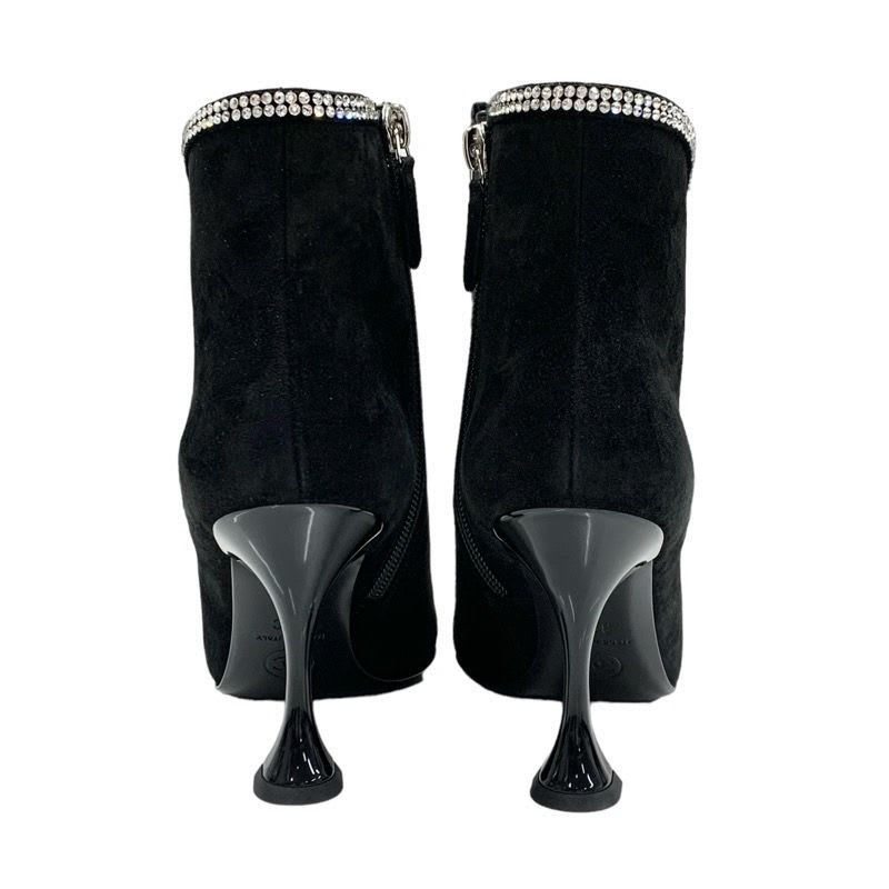 Chanel Boots Short Shoes Suede Fabric Black Rhinestone Star — view 5