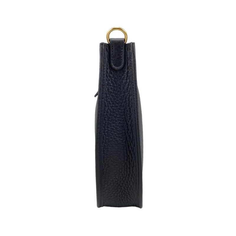 Hermes Shoulder Bag Evelyne TPM Taurillon Clemence Noir Black — view 3