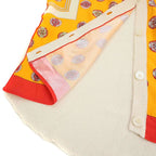Celine Silk Scarf Knit Cardigan 25 Orange and Ivory XS — view 5