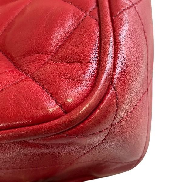 Chanel Quilted Red Lambskin Chain Shoulder — view 7