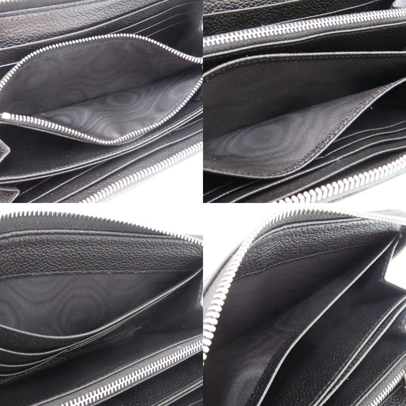 Prada Soft Calf Triangle 2 Ml317 Leather Black 0781 Long Wallet — view 9