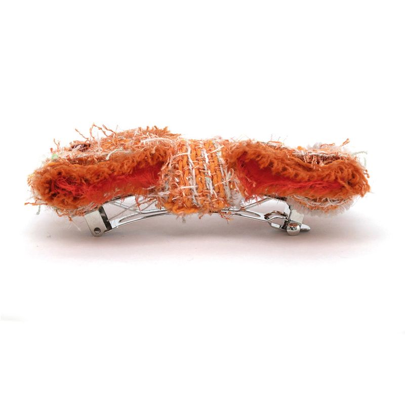 Chanel Barrette Tweed Orange Hair Ornament Clip Accessories — view 6