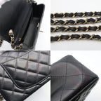 Chanel Mini Quilted Chain Shoulder Black Gold Hardware Single — view 8