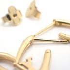Louis Vuitton Book De Reuil Heart Fallen Love PM Earrings Gold Color GP — view 9