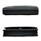 Chanel Chain Wallet Ap4653 Grained Shiny Calfskin Black Gold Hardware — view 4