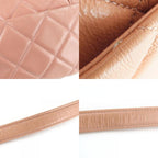 Chanel Shoulder Bag Quilted Leather Peach Beige Gold Hardware 29 th — view 3
