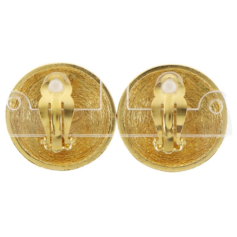 Chanel Coco Mark Quilted Vintage Gold Plated 31 g Earrings — view 4