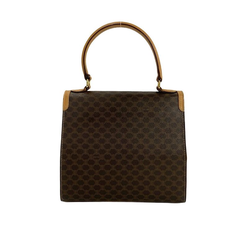 Celine Macadam Blason Triomphe Pattern Logo Ring Hardware Leather 2-Way