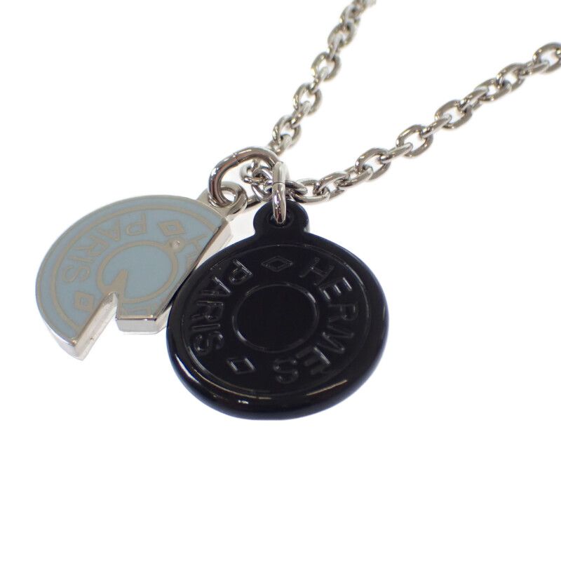 Hermes Carrousel Necklace Metal Buffalo Horn Black Blue — view 3