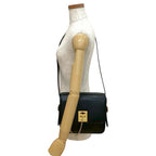 Celine Vintage Logo Ring Hardware Calf Leather Shoulder Bag