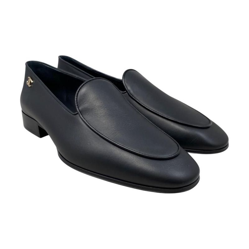 Chanel Loafers Coco Mark Heart Moccasins 94305 Size 37 Calfskin — view 2