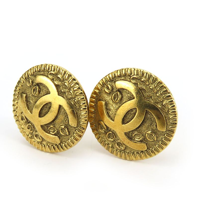 Chanel Earrings Metal Gold Accessories Plated Coco Mark — view 3