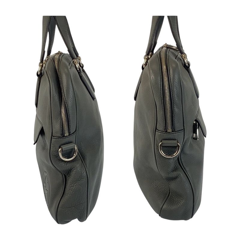 Gucci Soho Grey Silver Hardware Leather Business Bag Shoulder — view 8
