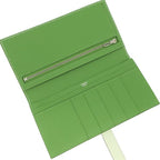 Hermes Long Wallet Bearn Soufflet Verso Veau Epsom Vert Fizz Yucca Silver