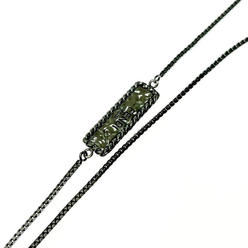 Fendi Metal Logo Necklace Black — view 4