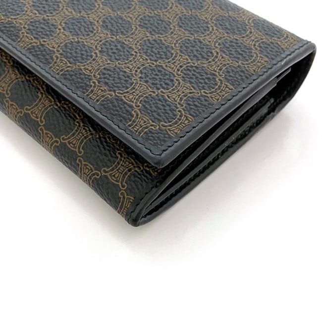 Celine Bifold Long Wallet Black Brown Macadam — view 4
