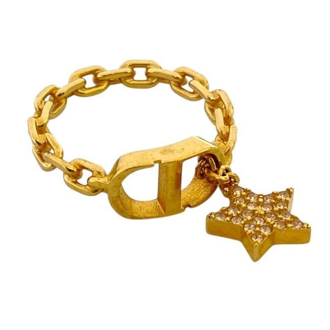 Christian Dior Petit CD Star Ring Accessories Logo GP Rhinestone — view 6