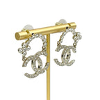 Chanel Earrings Gold Coco Mark Flower Rhinestone — view 8