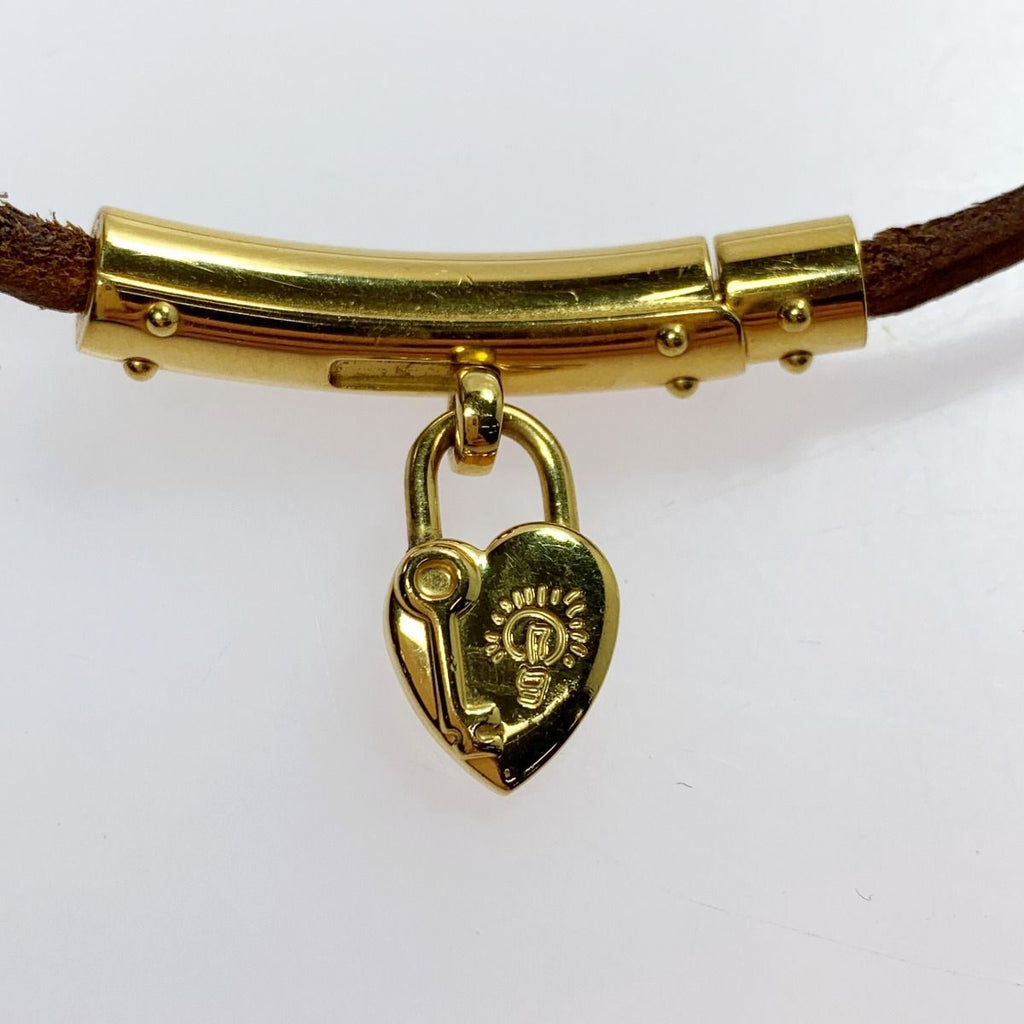 Hermes Viviride Heart Choker Leather Accessories Necklace — view 4