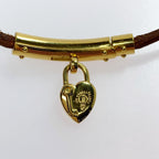 Hermes Viviride Heart Choker Leather Accessories Necklace — view 4