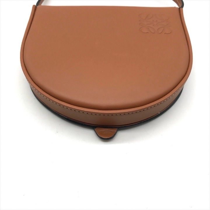 Loewe Heel Pouch Small Soft Calf Coin Card Case Shoulder Bag Crossbody Brown — view 4