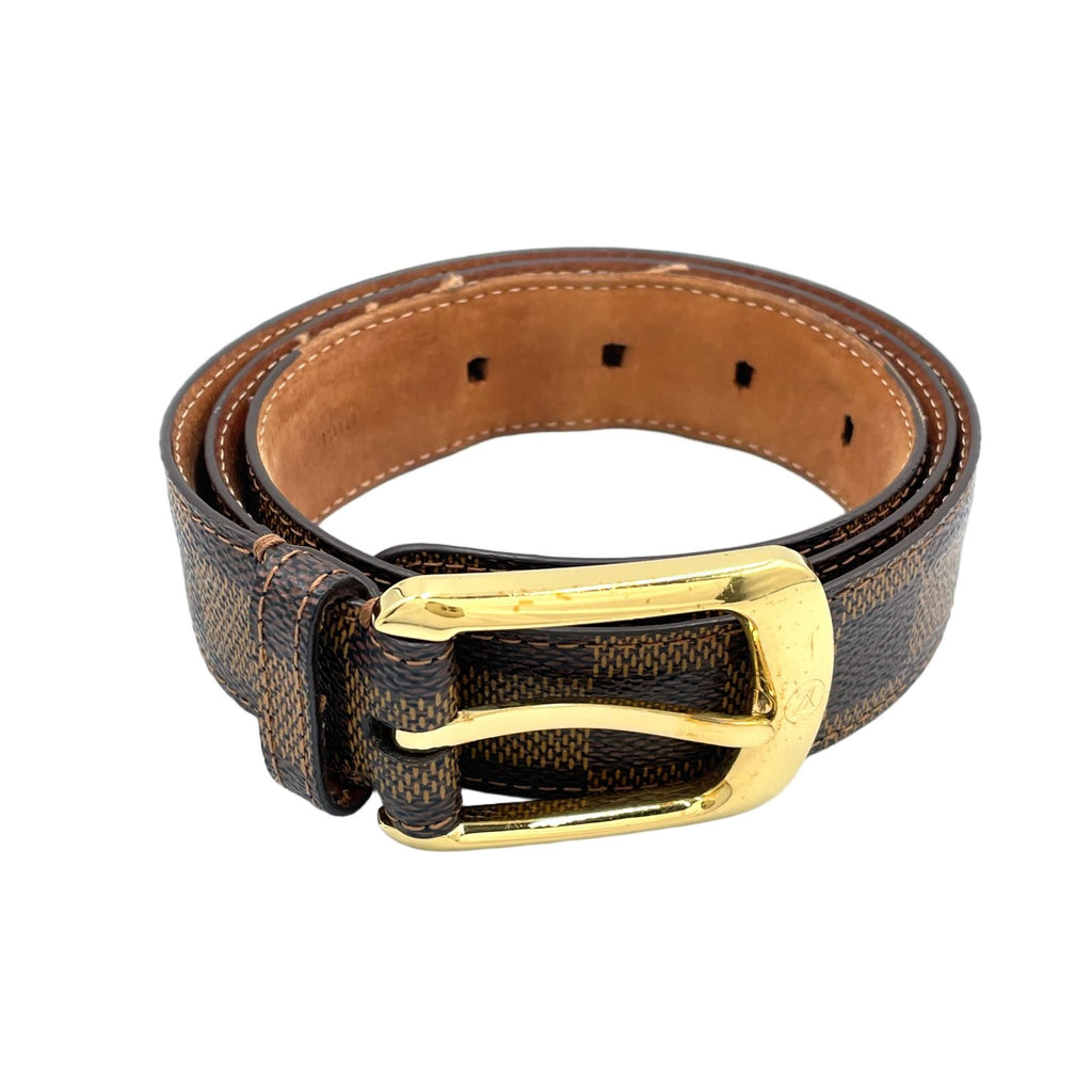 Louis Vuitton Ceinture Damier Brown Belt Gold