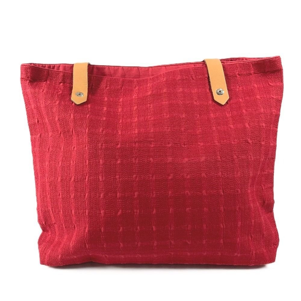 Hermes Shoulder Bag Amedaba Cabas Dopoche Cotton Red
