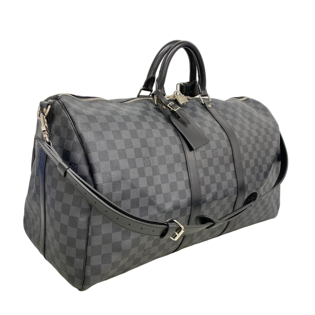 Louis Vuitton Boston Bag Damier Graphite Keepall Bandouliere 55 Black — view 2