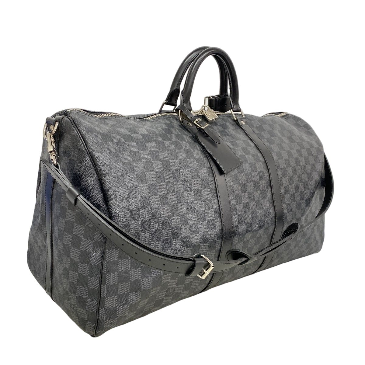 Louis Vuitton Boston Bag Damier Graphite Keepall Bandouliere 55 Black — view 2