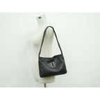 Fendi Logo Shoulder Bag Leather Black — view 6