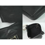 Fendi Logo Shoulder Bag Leather Black — view 8
