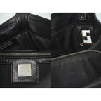 Fendi Logo Shoulder Bag Leather Black — view 9
