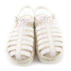 Chanel CC Logo Espadrilles Leather Gurkha Sandals White 36 Boxes Storag — view 4