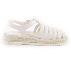 Chanel CC Logo Espadrilles Leather Gurkha Sandals White 36 Boxes Storag — view 6