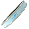 Hermes Enamel Metal Silver Blue Bangle Bracelet