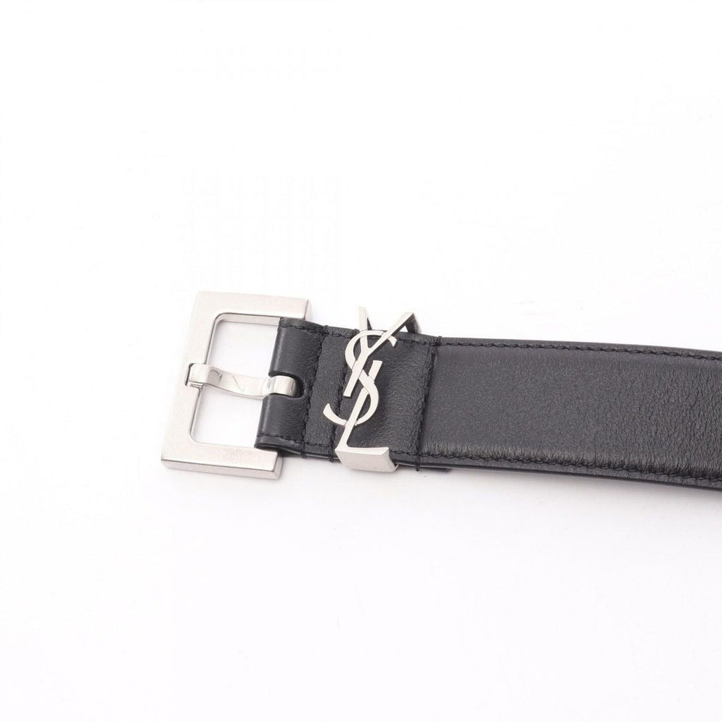 Saint Laurent Paris Belt Cassandra Black Leather — view 2
