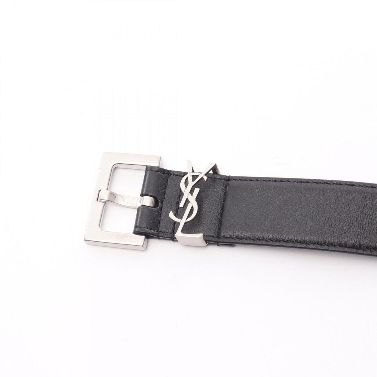 Saint Laurent Paris Belt Cassandra Black Leather — view 2