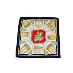Hermes Carre 90 les Muserolles Nose Leather 100% Navy White Scarf
