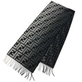 Fendi Zucca FF Scarf Gray Black Wool Cashmere