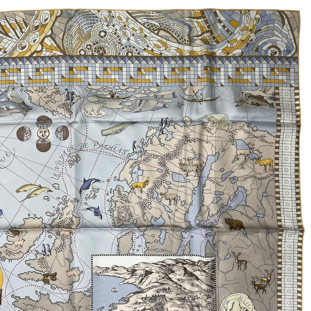 Hermes Scarf Silk Carre 90 le Voyage de Pytheas Box — view 4