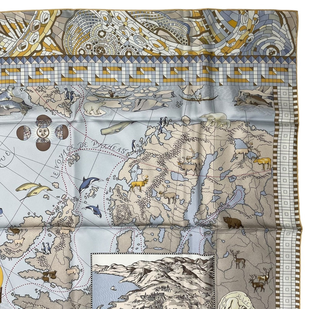 Hermes Scarf Silk Carre 90 le Voyage de Pytheas Box — view 4