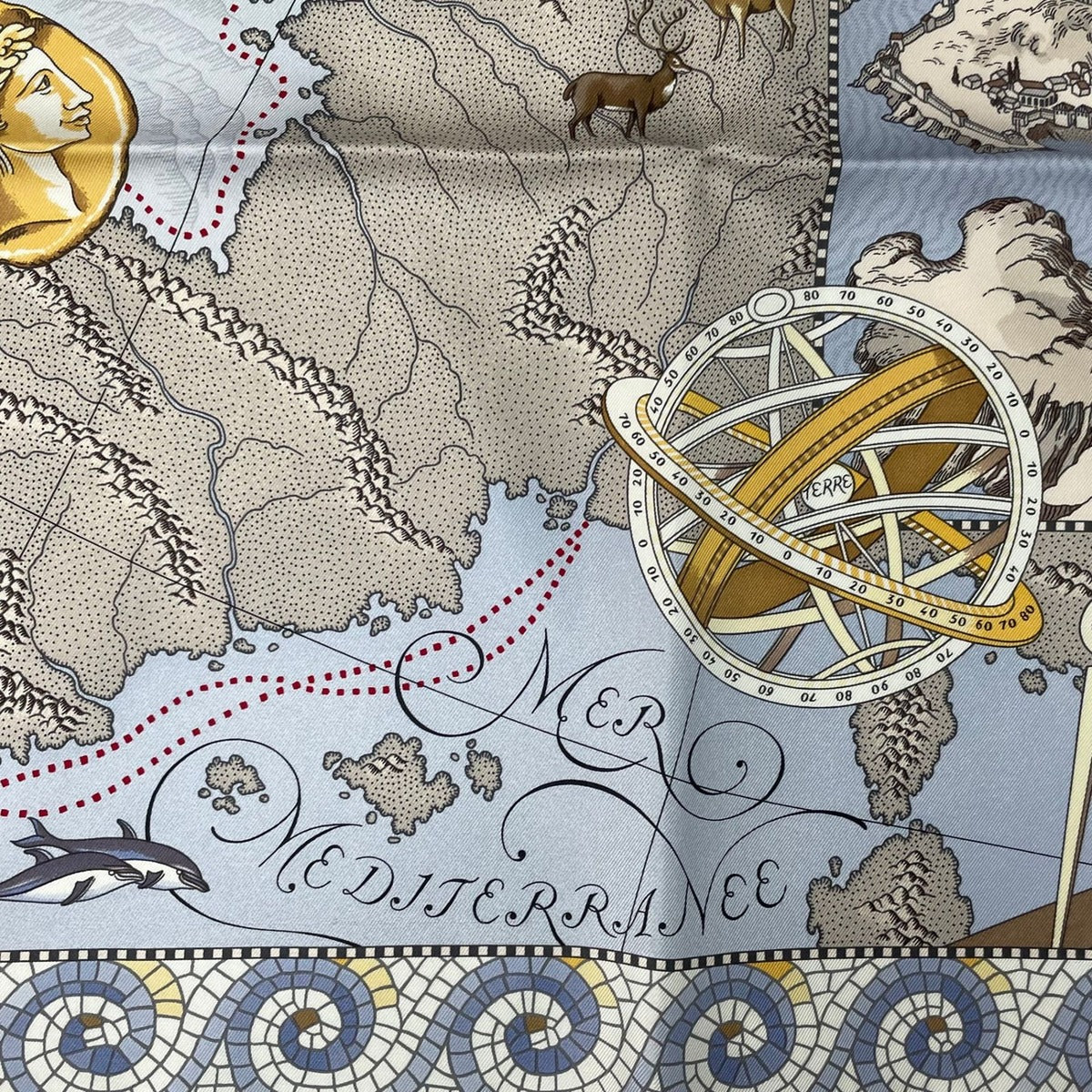 Hermes Scarf Silk Carre 90 le Voyage de Pytheas Box — view 9